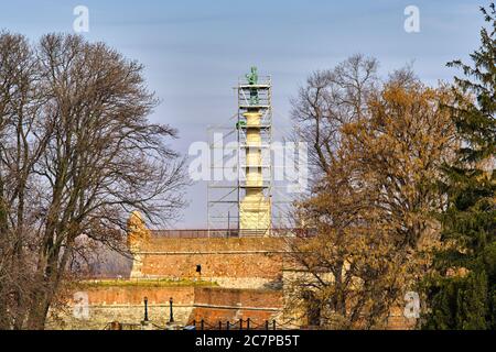 Reconstruction du monument Victor, symbole de Belgrade, commémorant la victoire des alliés pendant la première Guerre mondiale, plateau sur la forteresse de Belgrade Banque D'Images