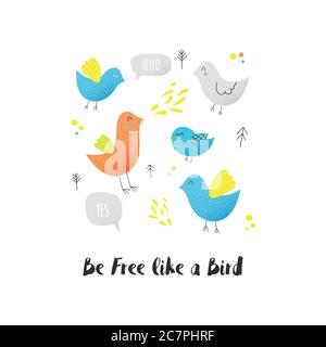 ensemble de vecteurs d'oiseaux Illustration de Vecteur