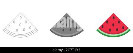 Icônes vectorielles pastèques Illustration de Vecteur