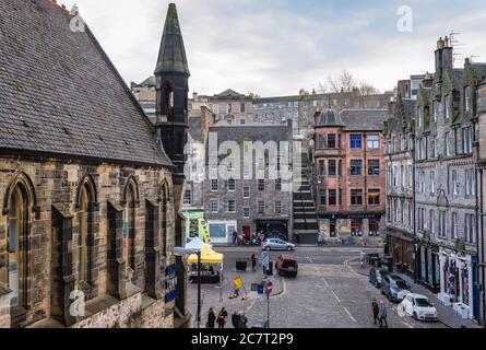 Grassmarket place historique à Edimbourg, la capitale de l'Écosse, une partie du Royaume-Uni Banque D'Images
