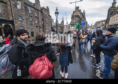 Statue de Greyfriars Bobby pub à Édimbourg, capitale de l'Écosse, partie du Royaume-Uni Banque D'Images