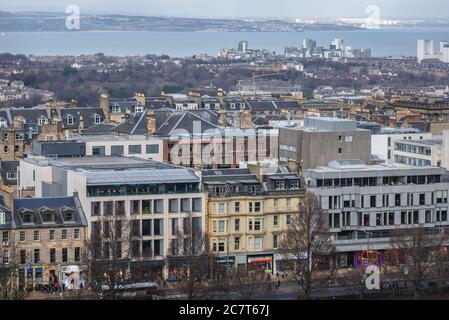 Vue aérienne depuis l'esplanade du château d'Édimbourg, capitale de l'Écosse, partie du Royaume-Uni Banque D'Images