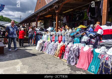 Le village tchèque Potpocky se trouve à la frontière avec l'Allemagne. Est célèbre pour le marché vietnamien République tchèque Banque D'Images