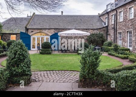 Le café au Palace à côté du Holyrood Palace à Édimbourg, la capitale de l'Écosse, une partie du Royaume-Uni Banque D'Images