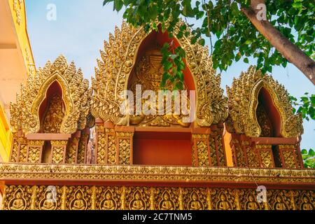 Décoration intérieure de Wat Chantaransay ou Pagode de Candaransi - pagode khmère 2020 à Ho Chi Minh ville (Saigon), Vietnam Banque D'Images