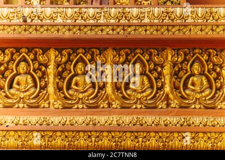 Décoration intérieure de Wat Chantaransay ou Pagode de Candaransi - pagode khmère 2020 à Ho Chi Minh ville (Saigon), Vietnam Banque D'Images