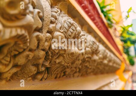 Décoration intérieure de Wat Chantaransay ou Pagode de Candaransi - pagode khmère 2020 à Ho Chi Minh ville (Saigon), Vietnam Banque D'Images