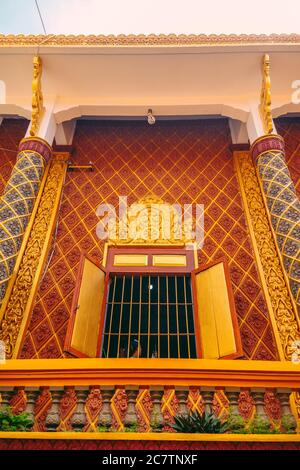 Décoration intérieure de Wat Chantaransay ou Pagode de Candaransi - pagode khmère 2020 à Ho Chi Minh ville (Saigon), Vietnam Banque D'Images