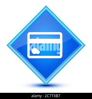 Icône de carte de crédit isolée sur une illustration abstraite spéciale bouton bleu diamant Banque D'Images