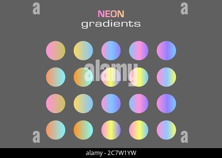 Abstrait sphère néon couleurs dégradés isolés Illustration de Vecteur