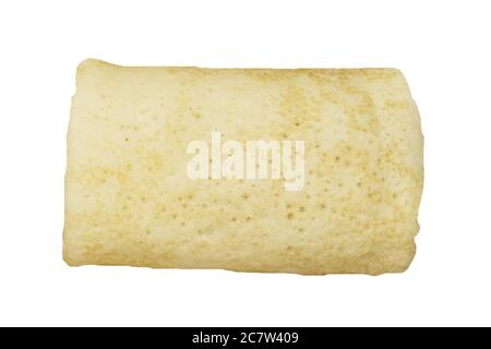 Crêpes farcies, crêpes fourrées, isolées sur fond blanc. Banque D'Images
