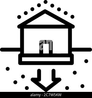 illustration du contour vectoriel de l'icône des balises de la fondation de la maison Illustration de Vecteur