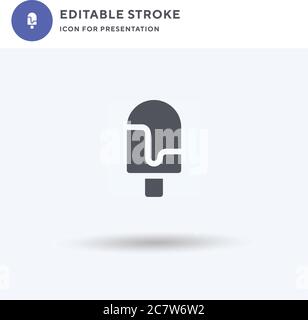 Vecteur icône Popsicle, signe plat rempli, pictogramme solide isolé sur blanc, illustration du logo. Icône Popsicle pour présentation. Illustration de Vecteur