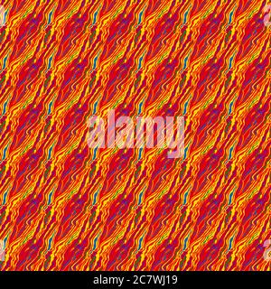 Motif contrasté sans couture de formes ondulées multicolores aléatoires, illustration du dessin à la main Illustration de Vecteur