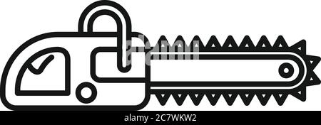 Icône de tronçonneuse de construction. Décrire l'icône vectorielle de la tronçonneuse pour la conception de sites Web isolée sur fond blanc Illustration de Vecteur