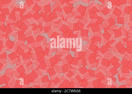 Red cubes Seamless Pattern, illustration 3D Illustration de Vecteur