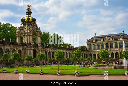 La porte de la Couronne au palais de Zwinger à Dresde, en Allemagne Banque D'Images