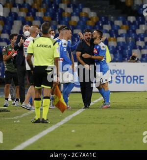 Naples, Campanie, Italie. 19 juillet 2020. Pendant le match de football italien Serie a SSC Napoli vs Udinese le 19 juillet 2020 au stade San Paolo à Naples.in photo: POLITANO crédit: Fabio Sasso/ZUMA Wire/Alamy Live News Banque D'Images