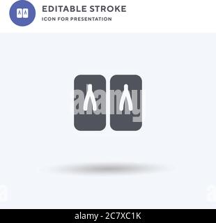 Vecteur d'icône geta, signe plat rempli, pictogramme solide isolé sur blanc, illustration du logo. Icône de la vue pour la présentation. Illustration de Vecteur