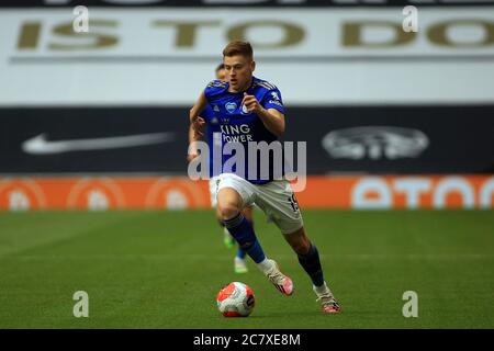 Londres, Royaume-Uni. 19 juillet 2020. Harvey Barnes de Leicester City en action pendant le match. Match de la Premier League, Tottenham Hotspur v Leicester City au stade Tottenham Hotspur de Londres le dimanche 19 juillet 2020. Cette image ne peut être utilisée qu'à des fins éditoriales. Usage éditorial uniquement, licence requise pour un usage commercial. Aucune utilisation dans les Paris, les jeux ou les publications d'un seul club/ligue/joueur. photo par Steffan Bowen/Andrew Orchard sports photographie/Alay Live news crédit: Andrew Orchard sports photographie/Alay Live News Banque D'Images