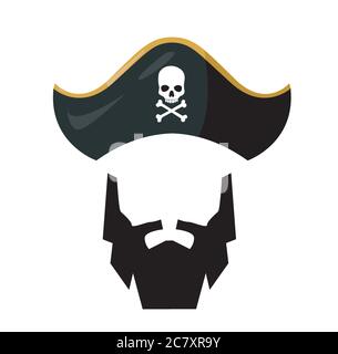 Pirate barbu avec pirate Illustration de Vecteur