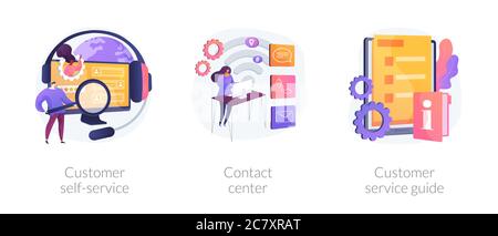 Métaphores de concept de vecteur de service à la clientèle et de relations Illustration de Vecteur