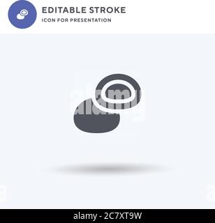 Vecteur d'icône de mochi, signe plat rempli, pictogramme solide isolé sur blanc, illustration du logo. Icône Mochi pour présentation. Illustration de Vecteur