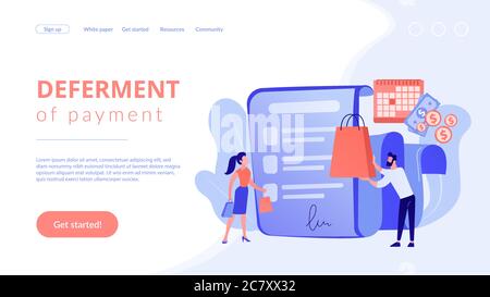 Page d'accueil de l'ajournement du concept de paiement Illustration de Vecteur