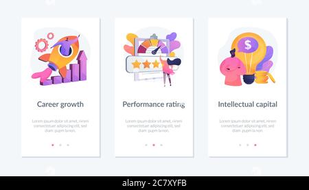 Modèle d'interface d'application compétences en travail d'équipe. Illustration de Vecteur
