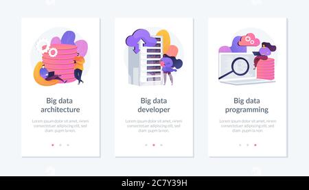 Modèle d'interface d'application de la technologie Big Data. Illustration de Vecteur