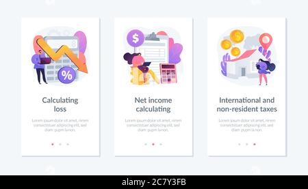 Modèle d'interface d'application pertes financières et revenus. Illustration de Vecteur
