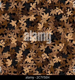 Motif feuilles marron et beige sans couture. Vector vintage texture automne Illustration de Vecteur