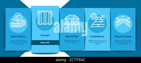 Toit Housetop matériau éléments d'intégration icônes définir le vecteur Illustration de Vecteur