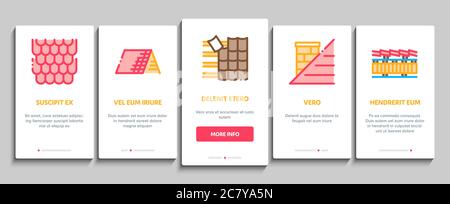 Toit Housetop matériau éléments d'intégration icônes définir le vecteur Illustration de Vecteur