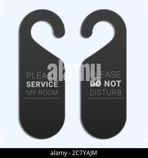 Modèle d'affiche « ne pas déranger ». Support de poignée de porte. Illustration de Vecteur