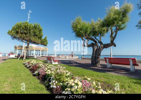 Arcachon, France. Promenade en bord de mer Banque D'Images