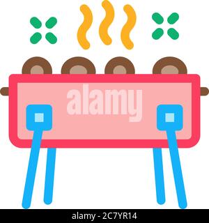 illustration vectorielle d'icône de brazier barbecue Illustration de Vecteur