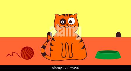 Fat Cat cartoon. Banque D'Images