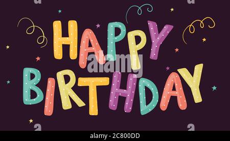 Joli et coloré, l'alphabet anglais puéril est dessiné à la main et est orné d'un motif polkadots. Idéal pour les invitations d'anniversaire des enfants ou autres motifs amusants. Banque D'Images