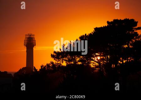 Phare de Biarritz au coucher du soleil Banque D'Images