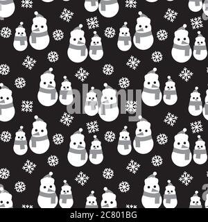 Fond de motif sans couture Snowman de Noël pour les graphiques de site Web, textile de mode Illustration de Vecteur