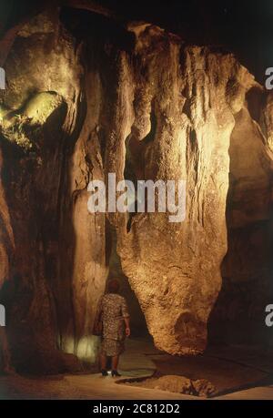 CUEVA DE LAS CALAVERAS - ESTALACTITAS. Emplacement : EXTÉRIEUR. PROVINCIA. Alicante. ESPAGNE. Banque D'Images