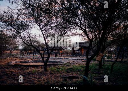 Doho Safari Lodge dans le parc national d'awash, district d'Afar, Éthiopie. Banque D'Images