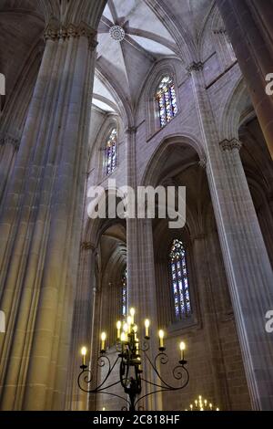 L'intérieur du monastère de Batalha est un couvent dominicain dans la paroisse civile de Batalha, au Portugal. Connu à l'origine comme le monastère de Saint Mary Banque D'Images