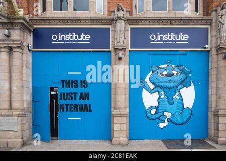 Embarquement à l'entrée de l'O2 Institute à Digbeth, Birmingham, qui est fermé en raison de Covid 19 Banque D'Images