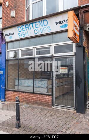 Deritend Fish and Chips Boutique traditionnelle de Fish and Chips à Digbeth High Street, Digbeth, Birmingham, Royaume-Uni Banque D'Images