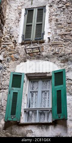 Village ligure de Dolceacqua, Imperia, Italie Banque D'Images