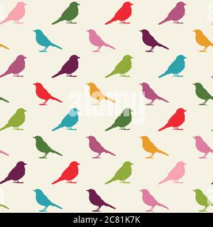 Motif transparente Oiseaux Illustration de Vecteur