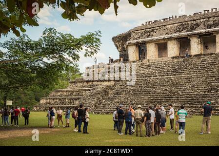 Temple de la Croix ruines de la ville maya de Palenque; Chiapas, Mexique Banque D'Images
