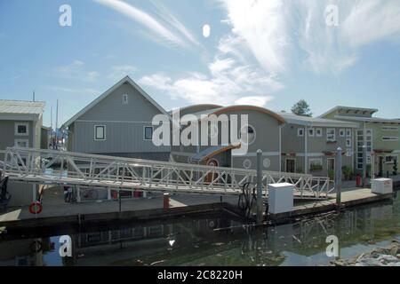 Maisons flottantes, marina de Mosquito Creek, North Vancouver, Colombie-Britannique, Canada Banque D'Images